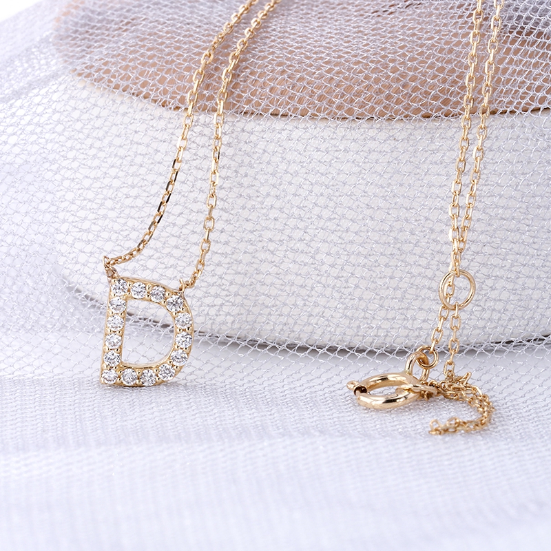 AUMP161-Z(梧)主石DEF（VS)培育钻1.2MM/12p/含损金重1.191g/18K玫瑰金项链一体链