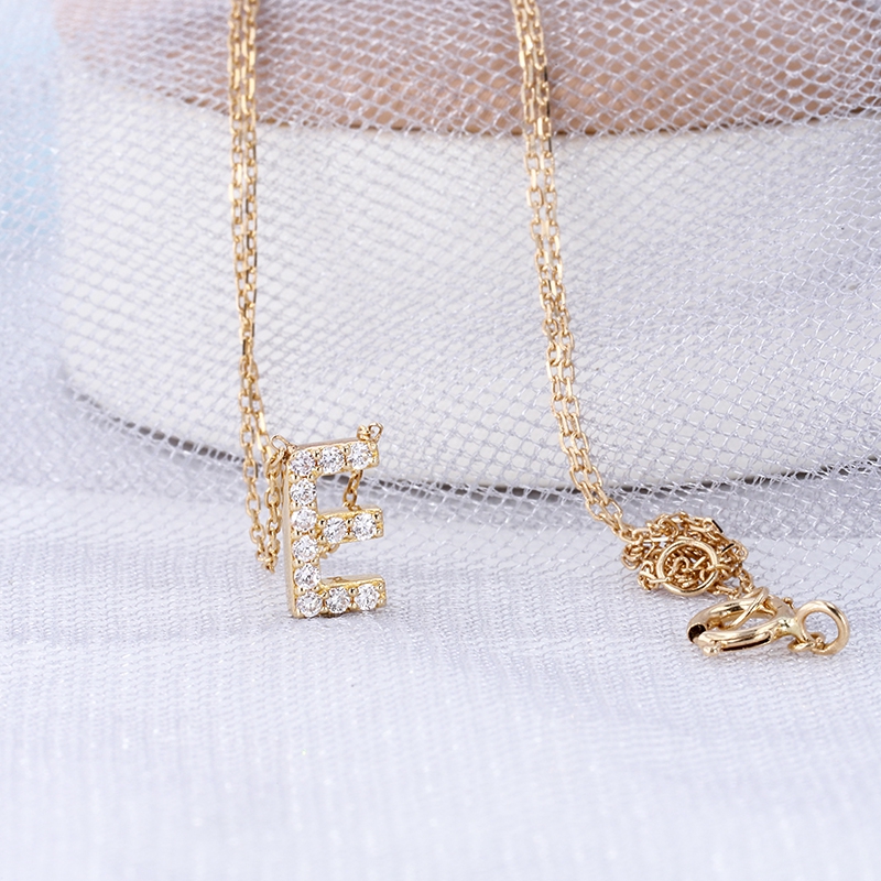 AUMP161-Z(梧)主石DEF（VS)培育钻1.2MM/12p/含损金重1.191g/18K玫瑰金项链一体链