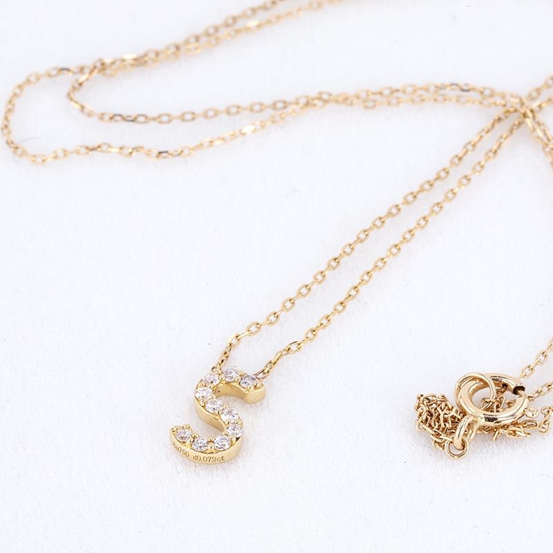 AUMP161-Z(梧)主石DEF（VS)培育钻1.2MM/12p/含损金重1.191g/18K玫瑰金项链一体链