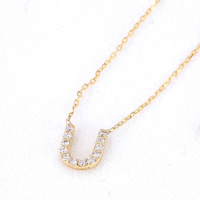 AUMP161-Z(梧)主石DEF（VS)培育钻1.2MM/12p/含损金重1.191g/18K玫瑰金项链一体链