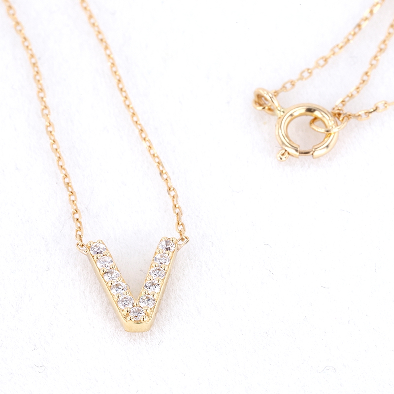 AUMP161-Z(梧)主石DEF（VS)培育钻1.2MM/12p/含损金重1.191g/18K玫瑰金项链一体链