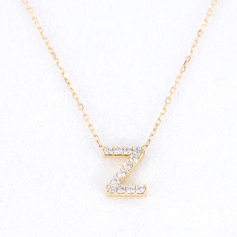 AUMP161-Z(梧)主石DEF（VS)培育钻1.2MM/12p/含损金重1.191g/18K玫瑰金项链一体链